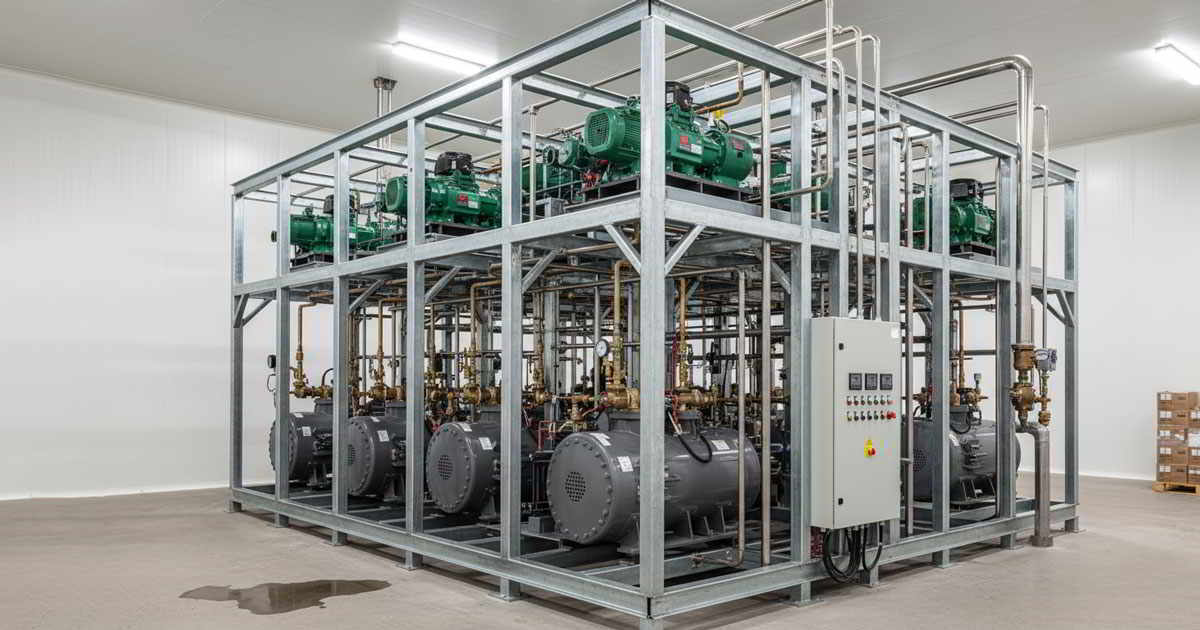 تصویری از یک سیستم رک سردخانه