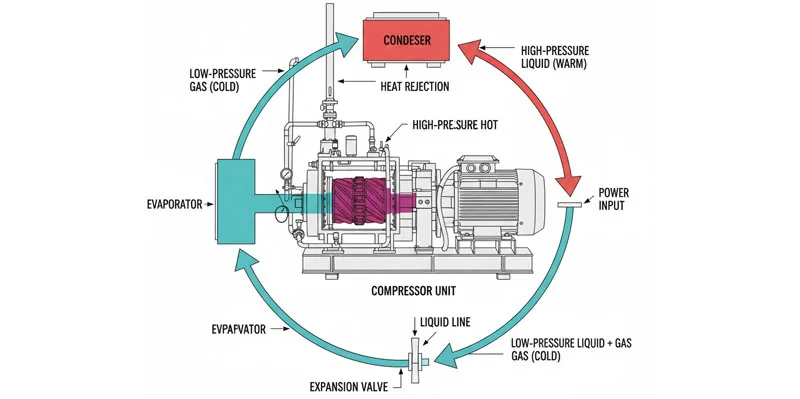نحوه عملکرد کمپرسور سردخانه