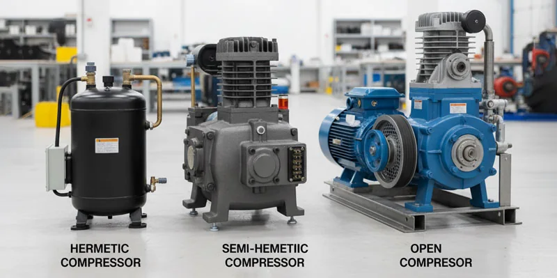 کمپرسور هرمتیک، سمی هرمتیک و اوپن